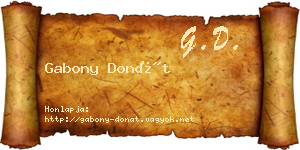Gabony Donát névjegykártya